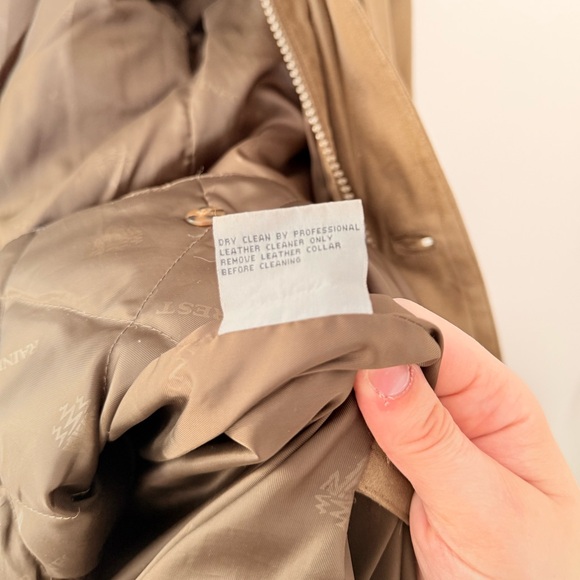 RAINFOREST Mens Size L Tan (2in1) Down Coat Leather Collar Military Field Jacket - Picture 13 of 16